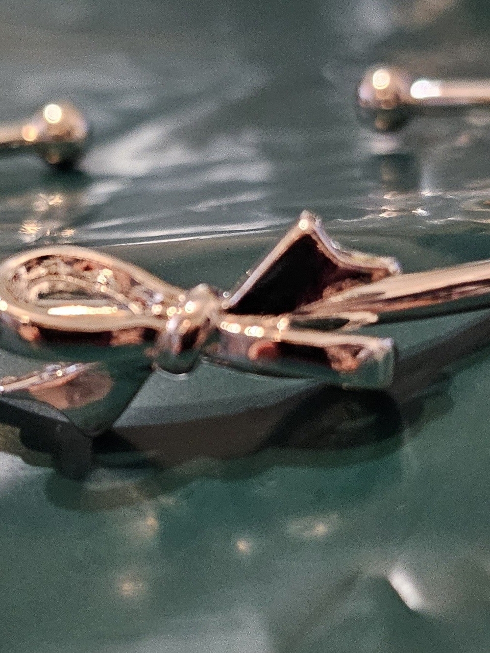 925 Sterling Silver Bow Accent Bracelet Pendant - Silver